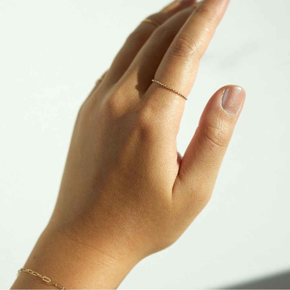 Catbird Little Disco Gold Chain ring, 6